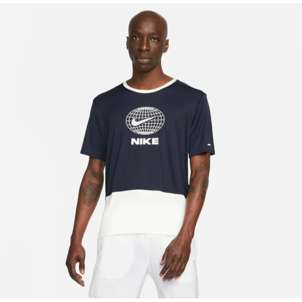 Nike International Heritage T Shirt Mens Size XL Navy Blue Athleisure Streetwear